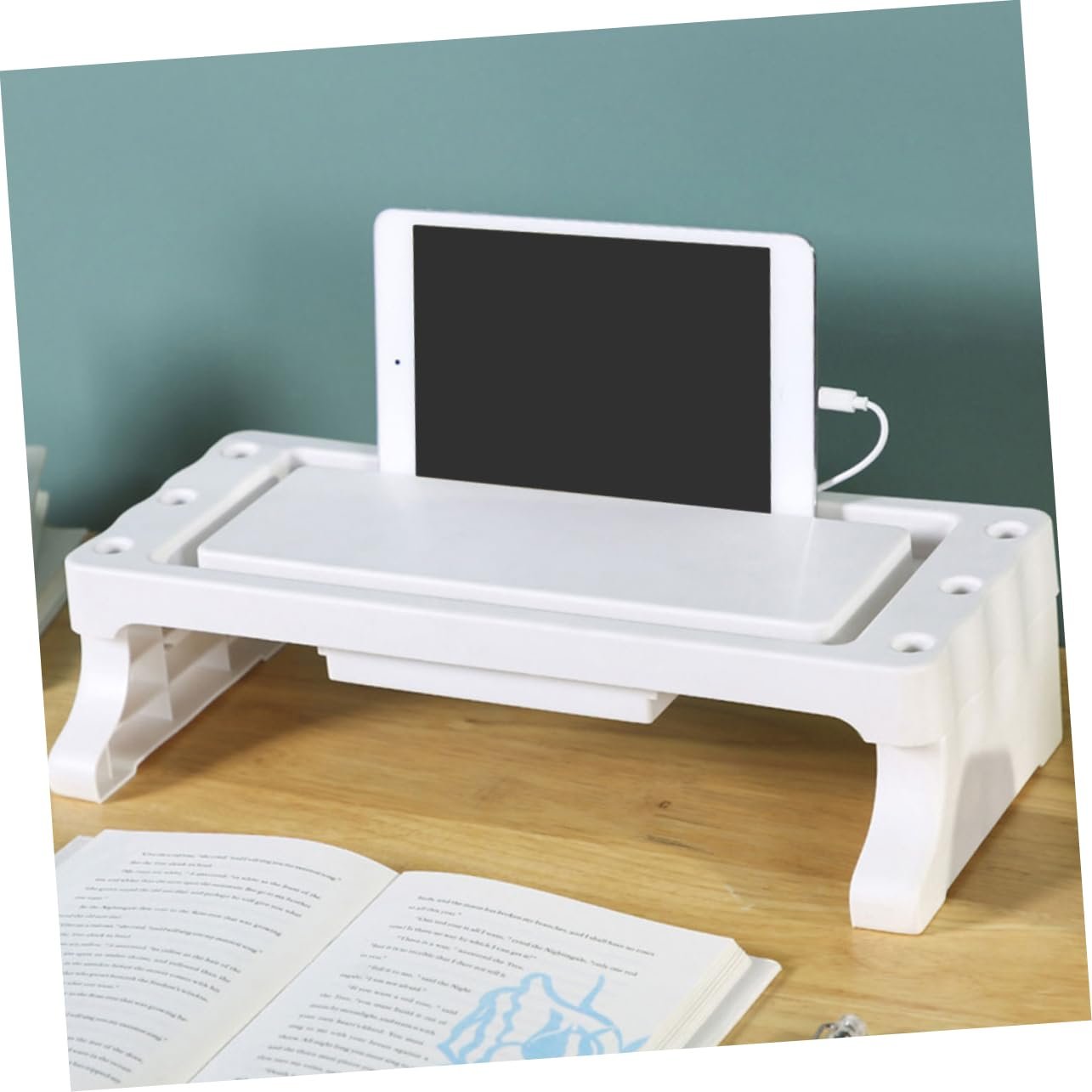 Підставка для монітора Багатофункціональна Підвищення екрана ПК Органайзер для дому та офісу Білий, фото №6