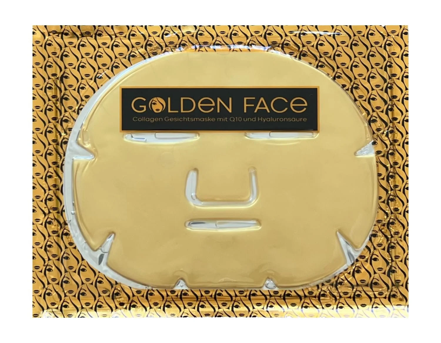 Маска для обличчя Golden Face Collagen з Q10 та гіалуроновою кислотою, набір 10 штук, золотий, фото №7