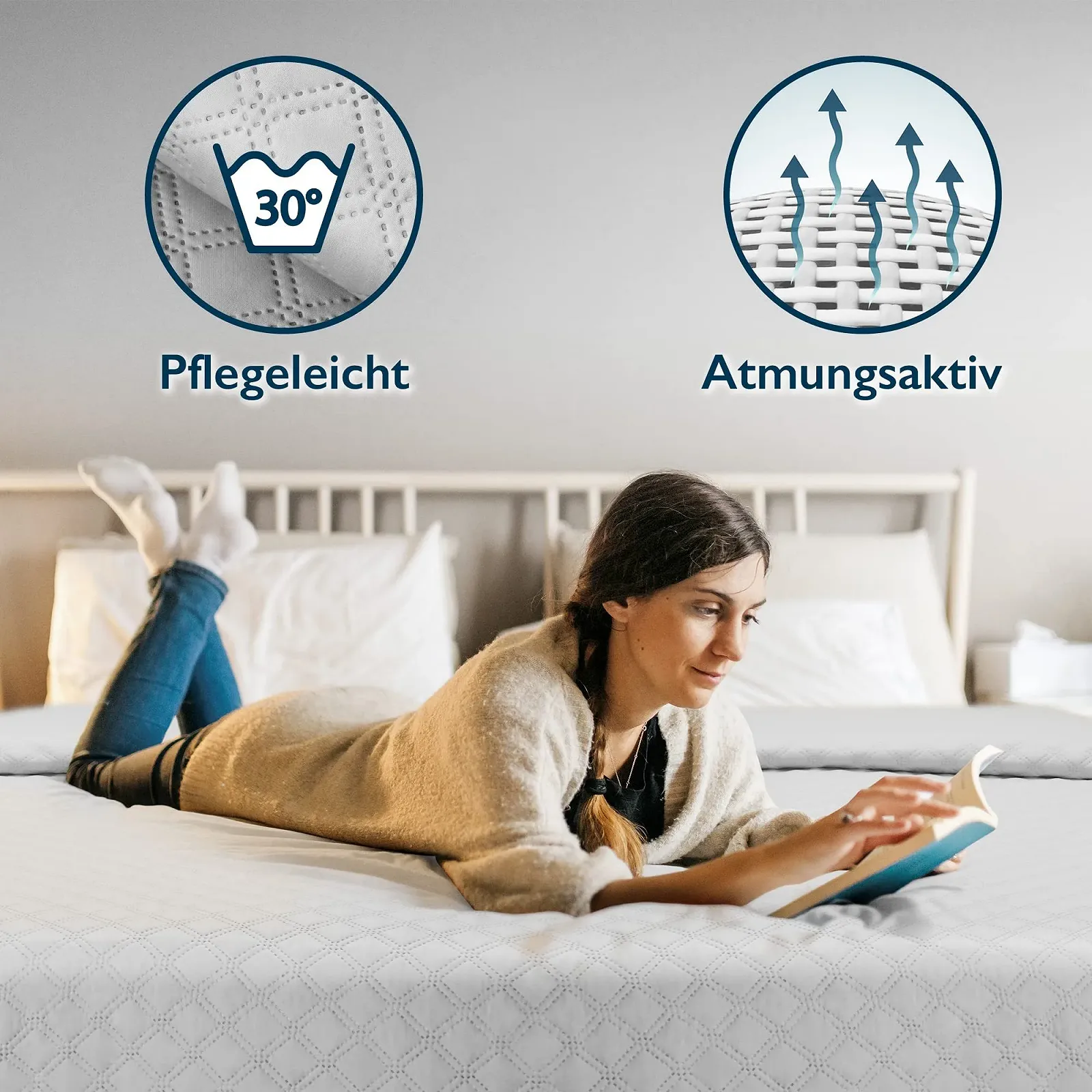 Покривало Beautissu Olivia 240 x 220 см, стьобане, сіро-світле, фото №3