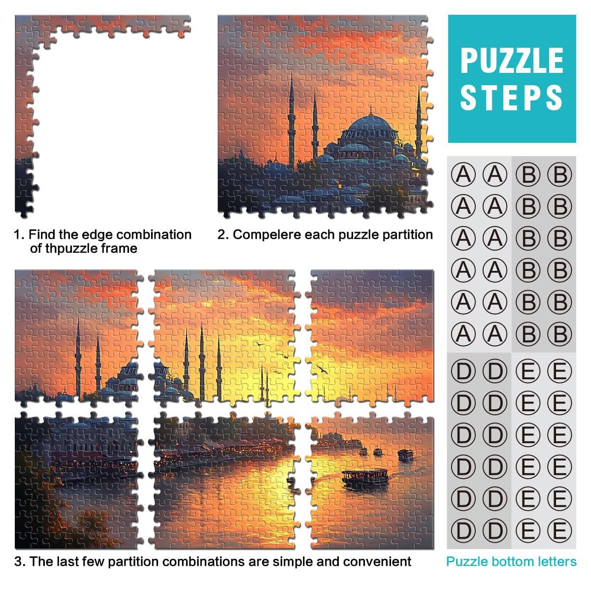 Пазл Стамбул Закат 1000 элементов 75 x 50 см с постером и викториной, фото №4