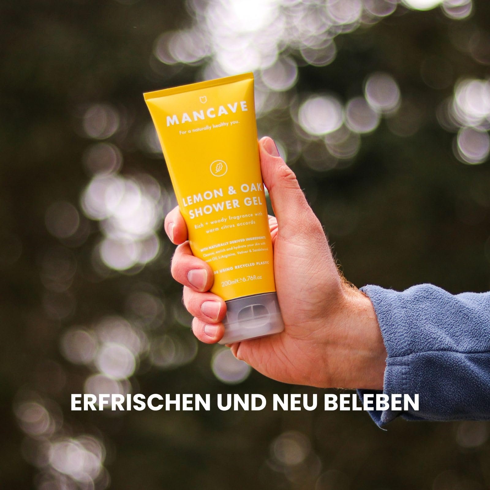 Гель для душу ManCave Lemon Oak 200 мл Натуральний склад Веганський Тюбик із переробленого пластику, фото №7