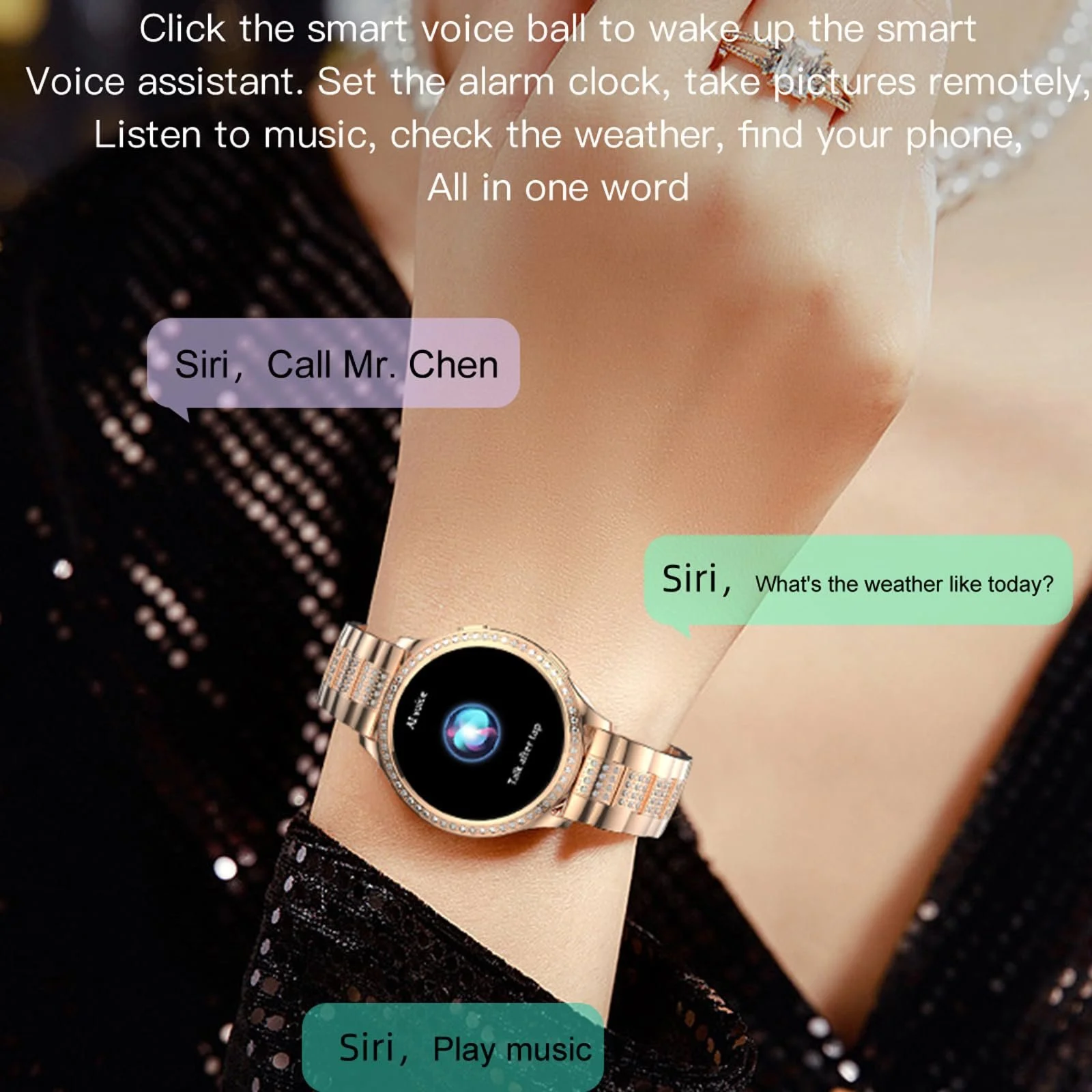 Смартчасы Rose Gold Бриллиант, фото №5