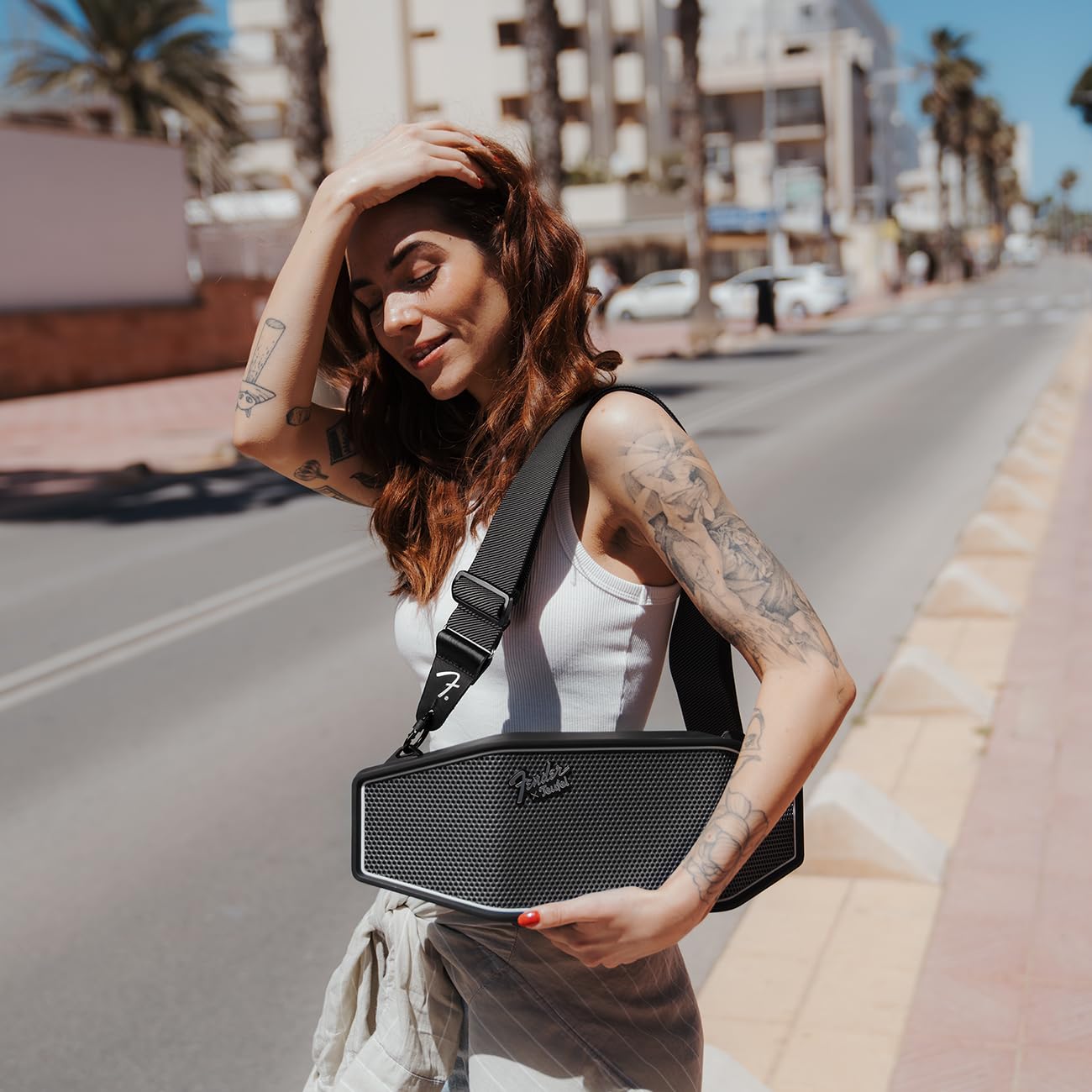 Колонка Teufel Fender x Rockster Cross Портативна Bluetooth Захист від бризок IPX5 Чорний, фото №5