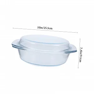 Форма для запекания Стеклянная С крышкой и ручками термостойкая Прозрачная synthetic.ua - Фото 1
