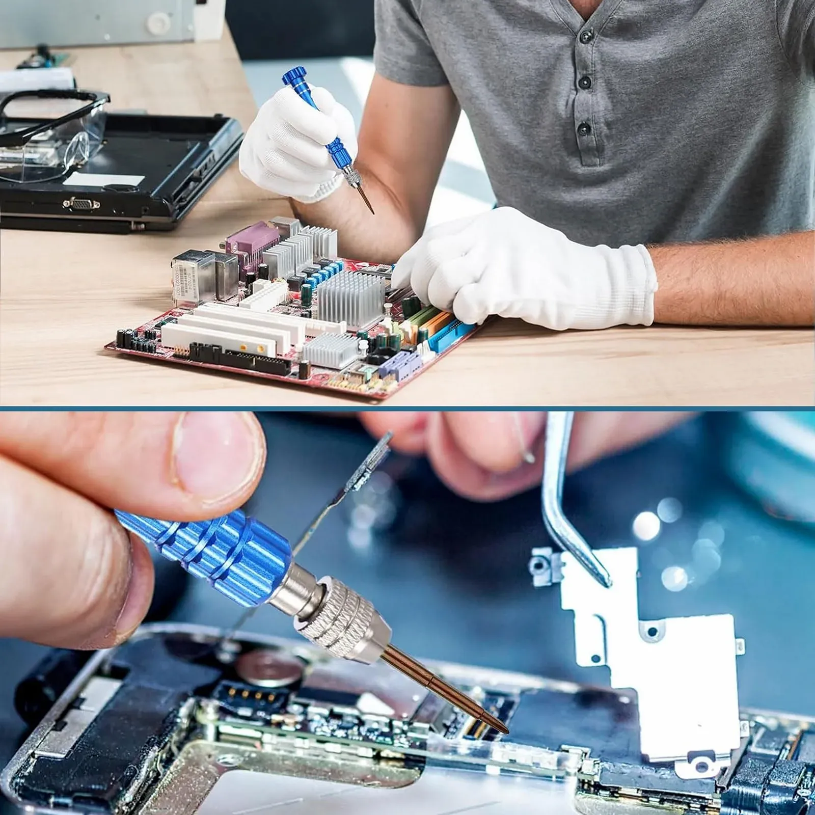 Набір викруток Mini 5-в-1 багатофункціональний з плоским шліцом з нержавіючої сталі для ремонту комп'ютерів, фото №5