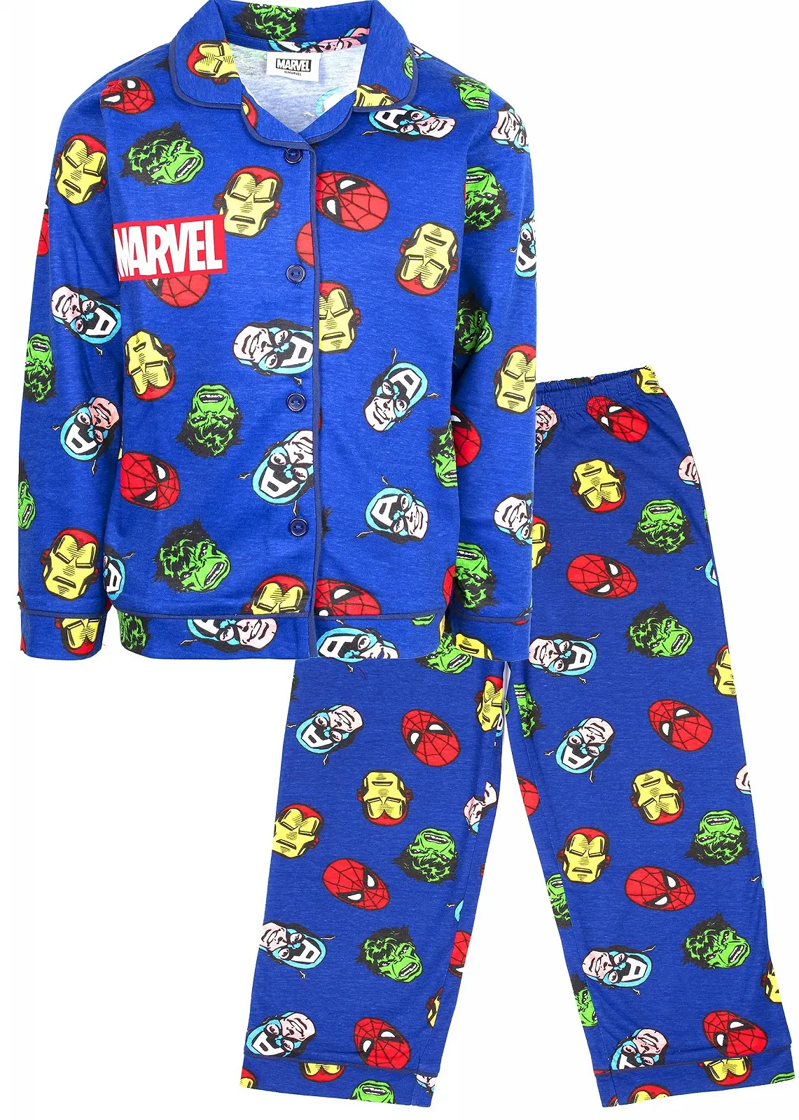 Дитяча піжама Marvel Синій з ґудзиками, супергерої Marvel, 100% бавовна, фото №1