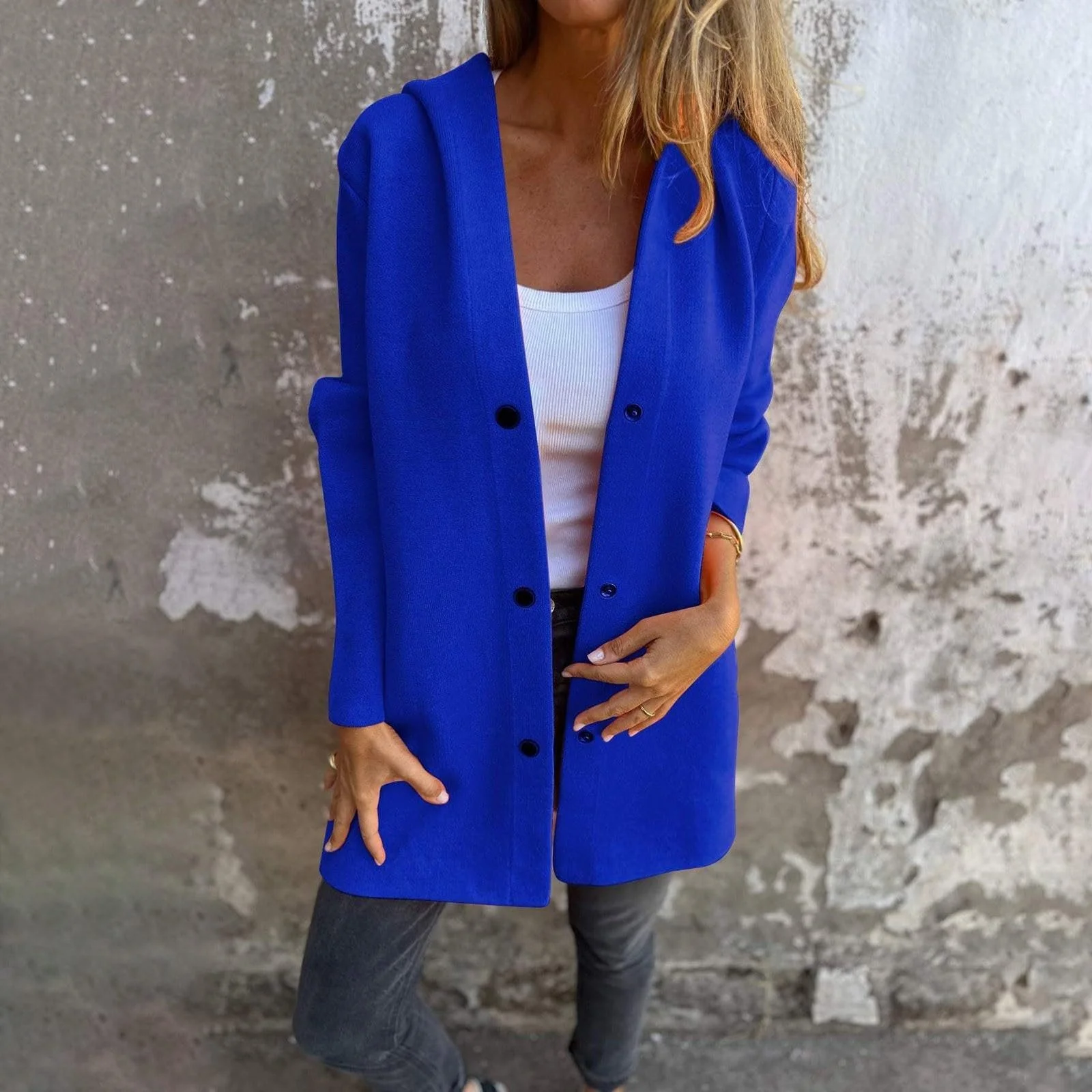 Пальто Жіноче Елегантне З Капюшоном, фото №2 Пальто Жіноче Елегантне З Капюшоном, фото №2