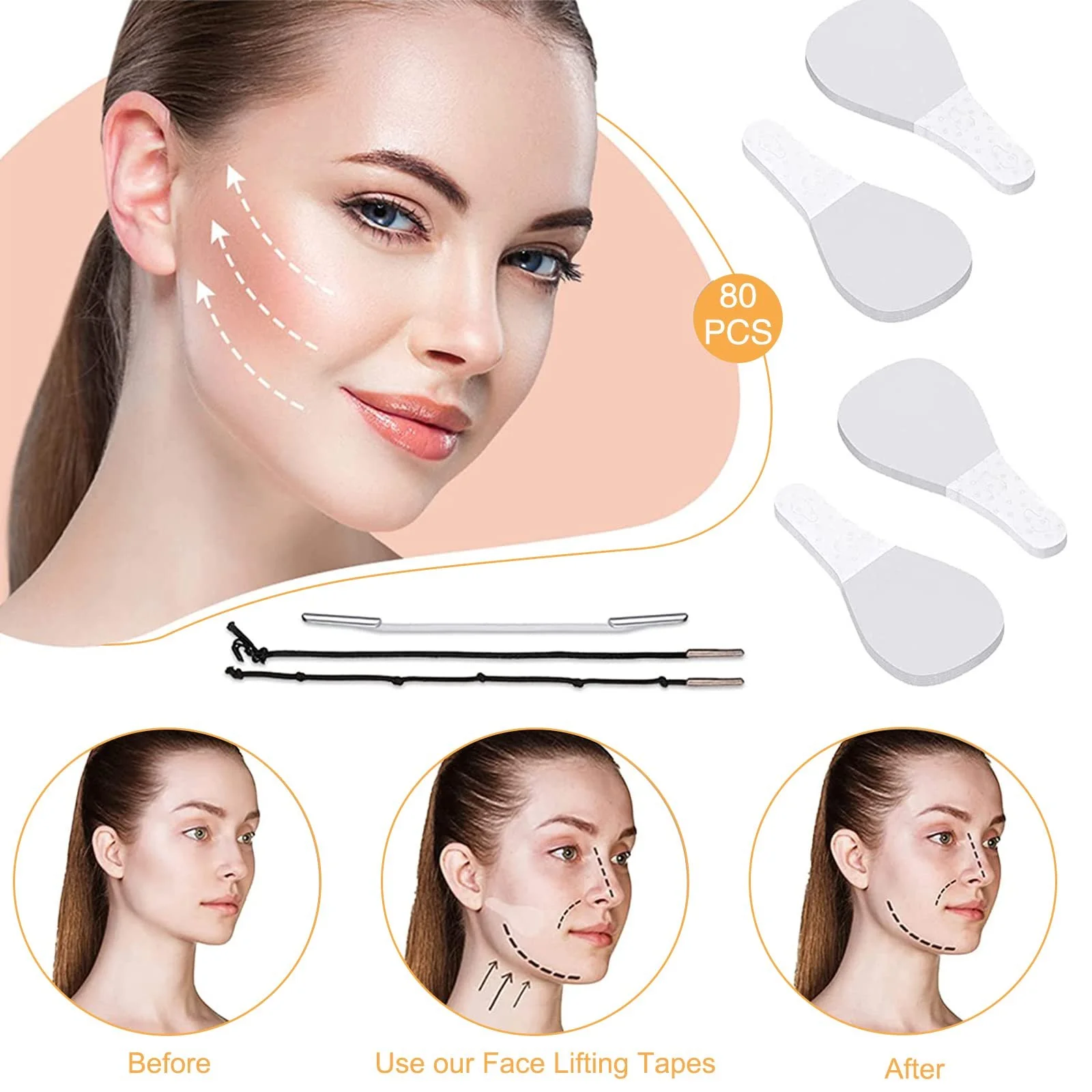 Ленты для подтяжки лица 80 шт, фото №3