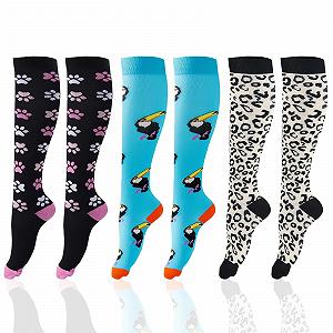 Женские компрессионные чулки 3 пары, Противоэмболические чулки, для полетов, 34-39, Компрессионные чулки для спорта, 3 инструкции для спорта, путешествий, бега - Фото 1