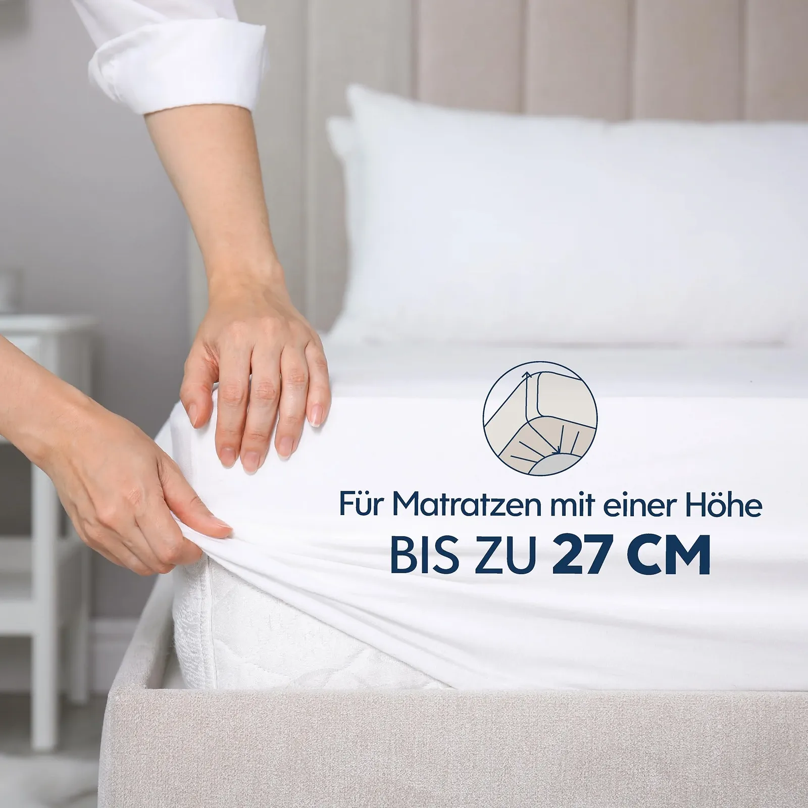 Простирадло на гумці Dreamzie Premium 180 x 200 см Бавовна білий, фото №3 Простирадло на гумці Dreamzie Premium 180 x 200 см Бавовна білий, фото №3