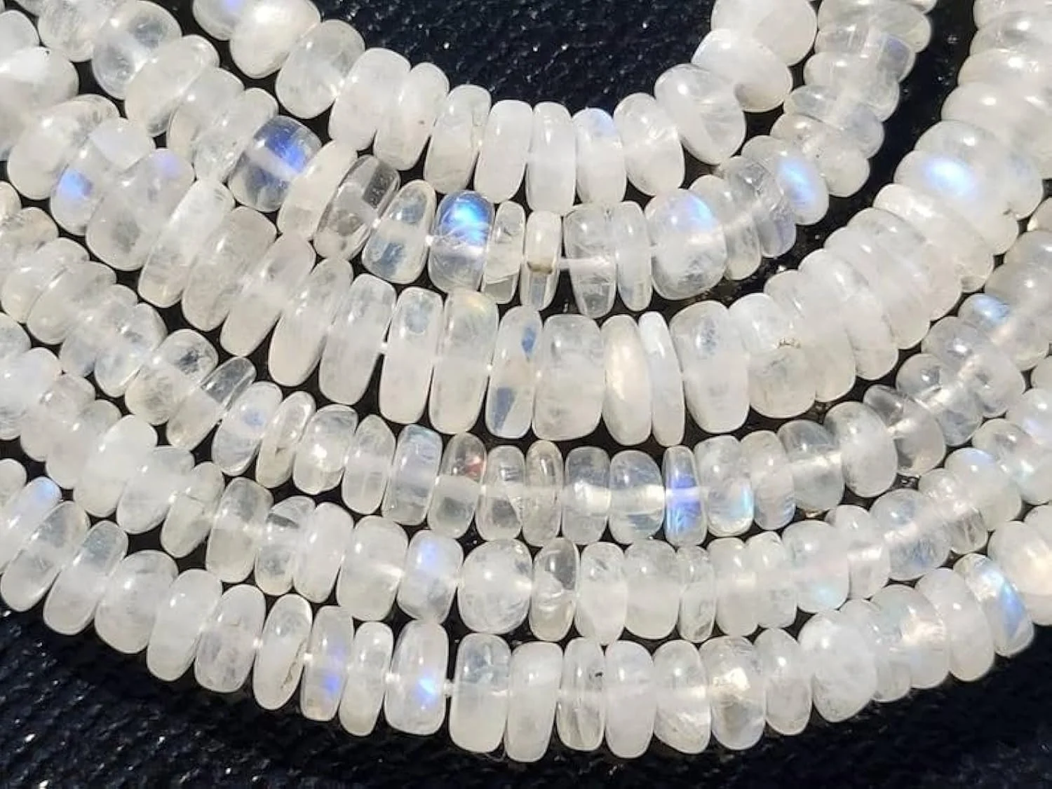 Бусины Лунный Камень круглые граненые 5-6 мм, нить длиной 33 см бусины из драгоценных камней для ожерелья и браслета, фото №1