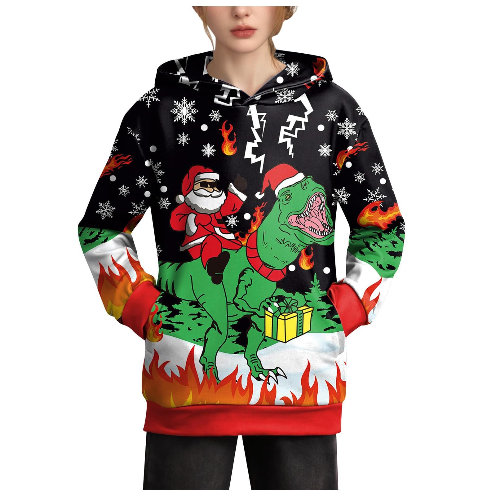 Рождественская Толстовка для Мальчиков, Забавный Рождественский Джемпер, Детская Толстовка с Капюшоном, Рождественский Свитшот с Рождественским Мотивом, Свободная Рождественская Толстовка, Рождественская Толстовка, Рождественская Рубашка с Длинными Рукавами, Зимняя, фото №2