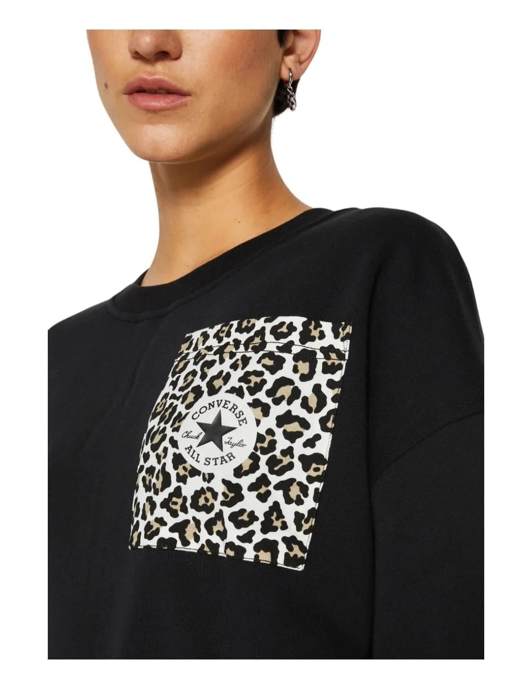 Свитшот CONVERSE Leopard Crew Черный, фото №4