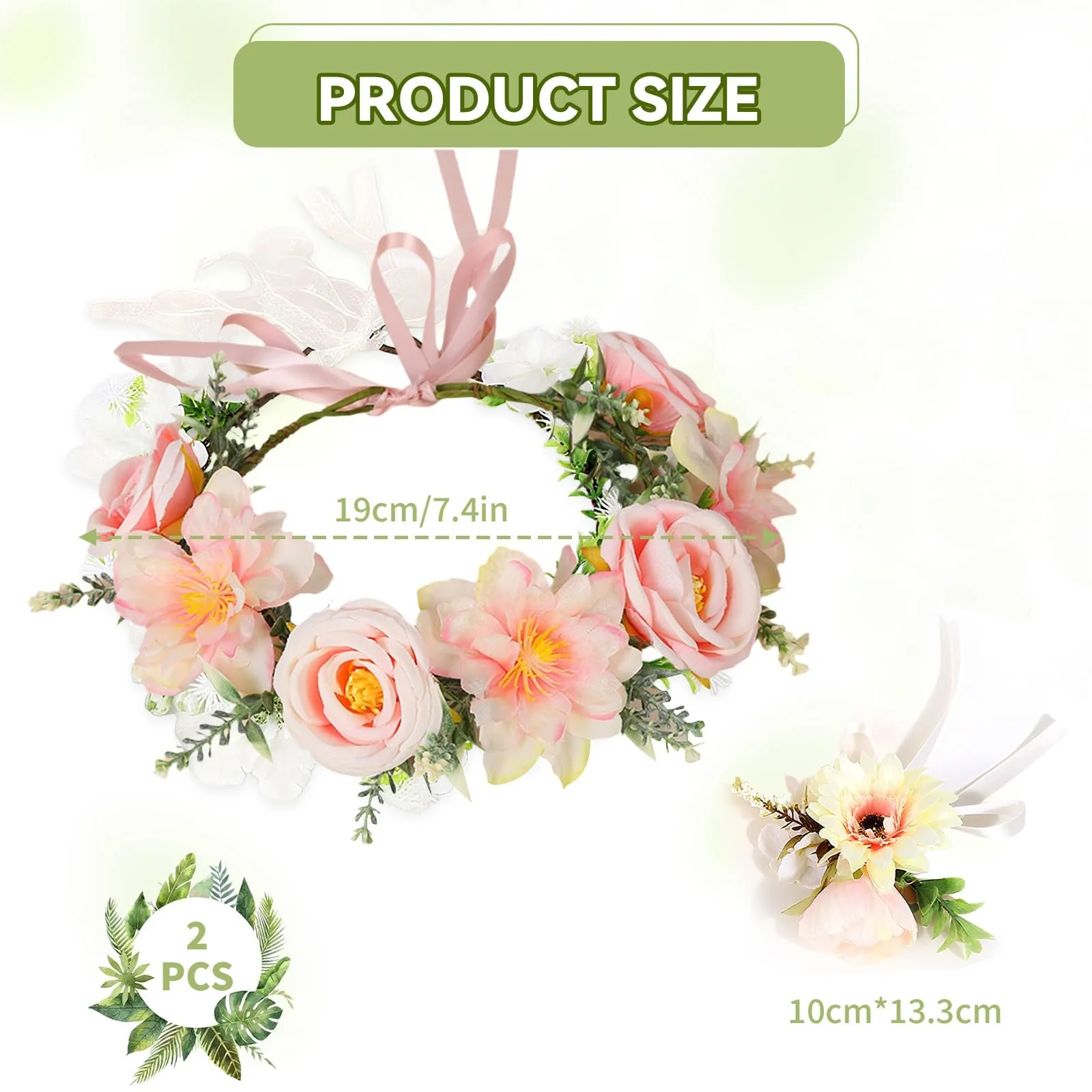 Вінок для волосся з квітами, фото №2