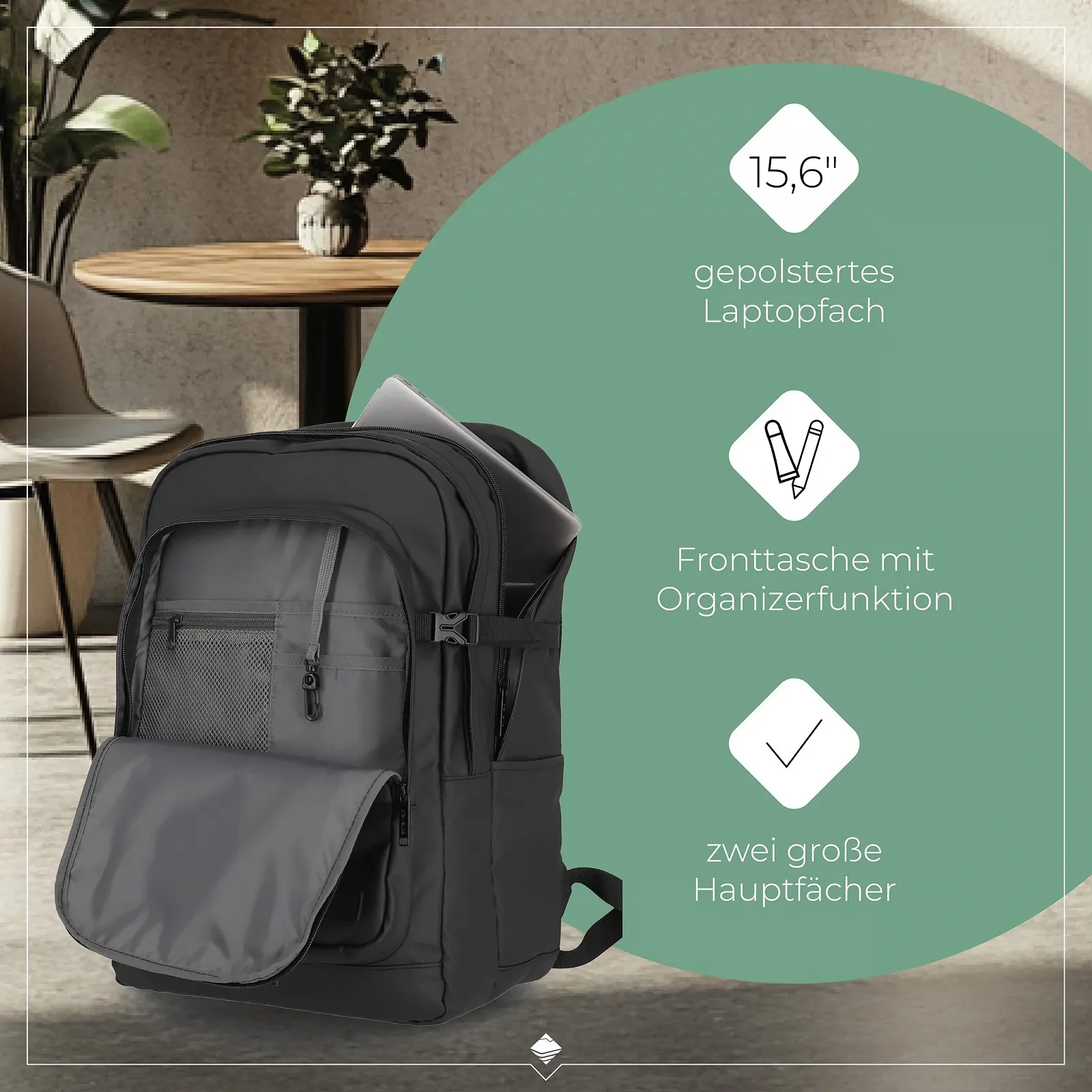 Рюкзак Travelite Basics Daypack 15.6 дюйма 48 см 28 л 900 г Black, фото №5