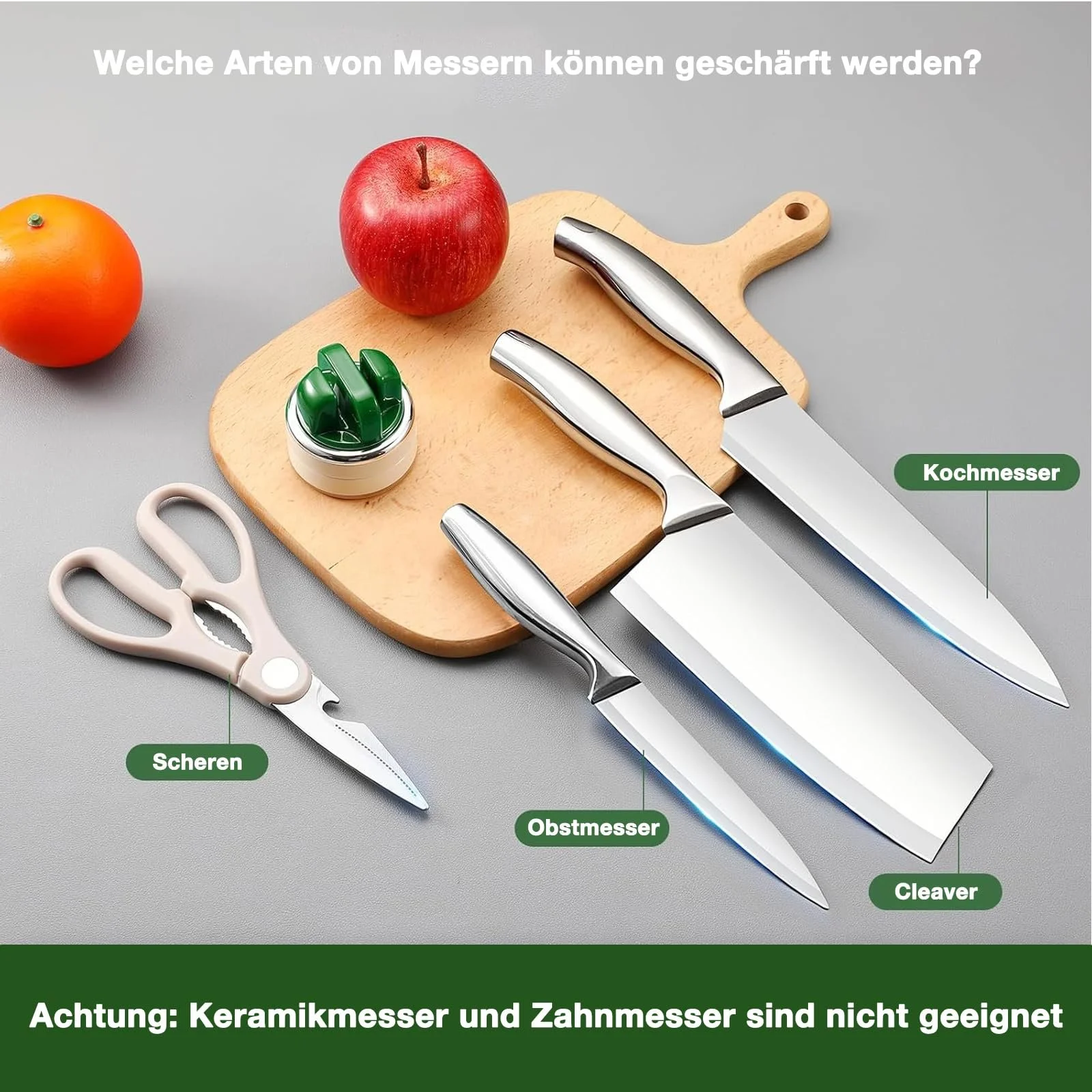 Точило для ножів Justup ручна на присосці 2-ступенева зелена, фото №5