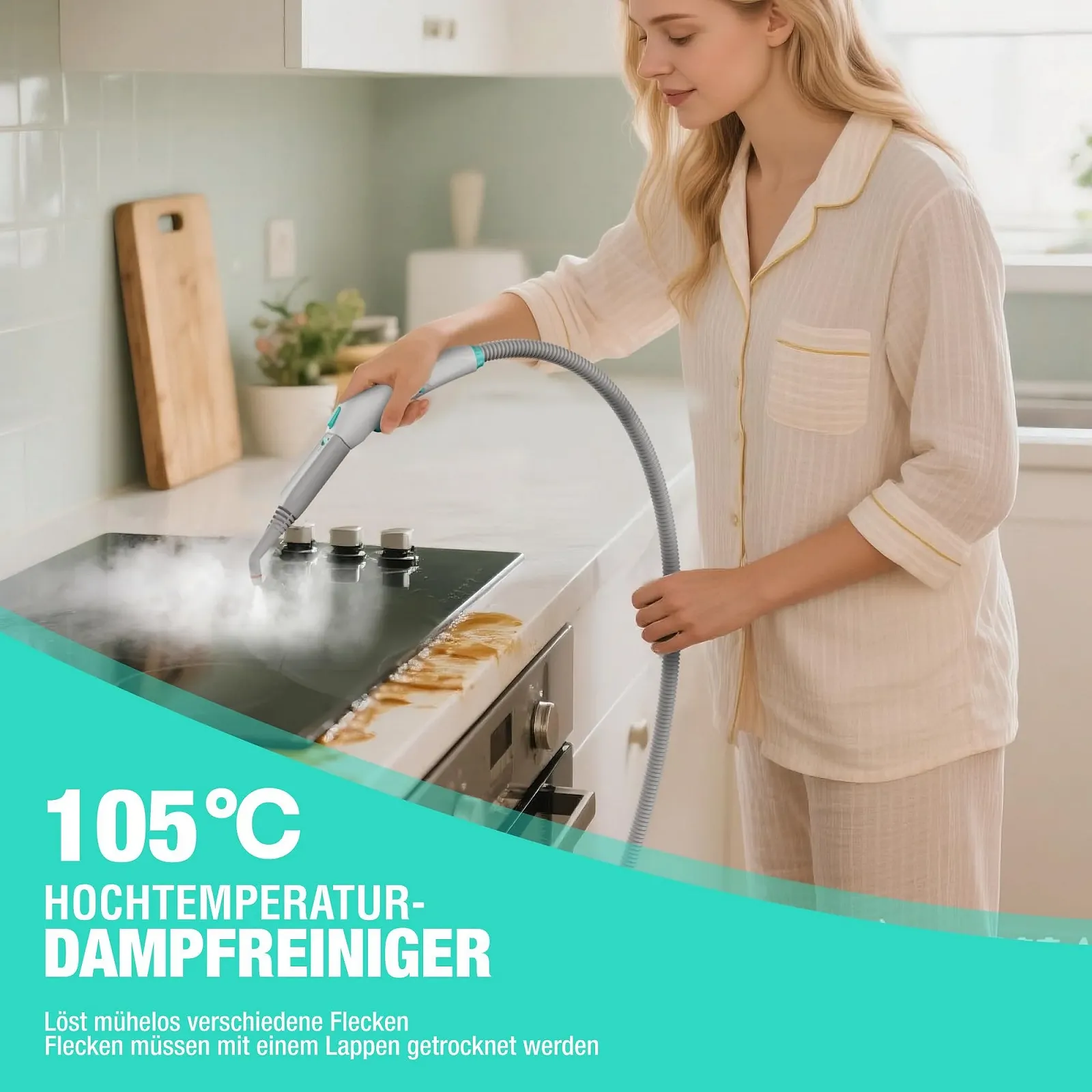 Пароочисник HAUSHOF 2000 Вт 1.5 л 4 бар з набором із 16 аксесуарів, фото №2