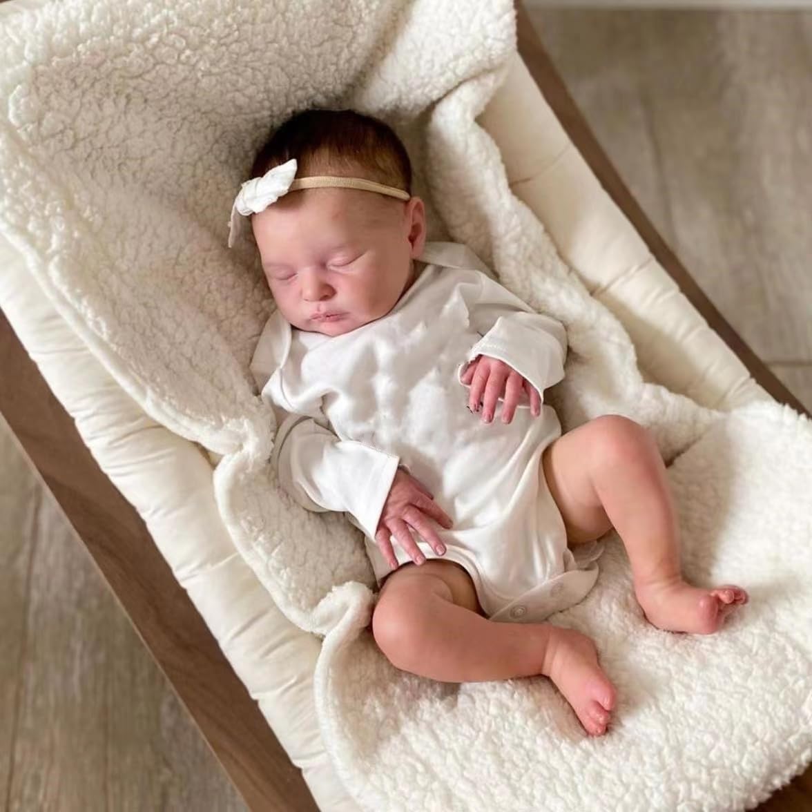 Кукла Anano Reborn Baby Laura 19 Дюймов Реальная Кукла Новорожденный Бебес Reborn Toddler Силиконовая Кукла Реалистичные Reborn Малыши с Венами Натуральные Волосы Соска для Кормления, фото №2