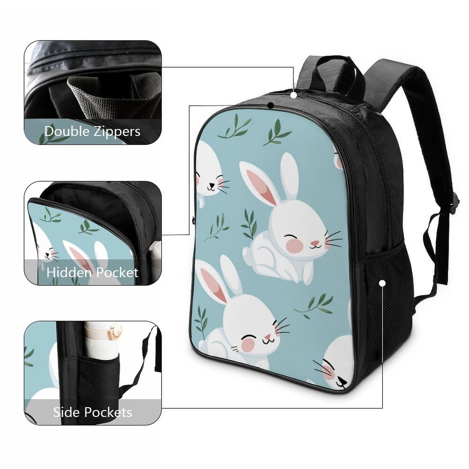 Ранець DPEOANEBN Rabbit для дівчат-підлітків, для початкової школи, для дітей, повсякденний, 40 x 28 x 16 см, стиль-7, фото №3