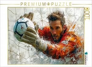 Пазлы CALVENDO Football Goalkeeper Pure Concentration 1000 элементов 64 x 48 см - Фото 1