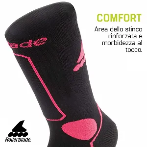 Носки для роликов Rollerblade SKATE SOCKS W Черный/Розовый synthetic.ua - Фото 1