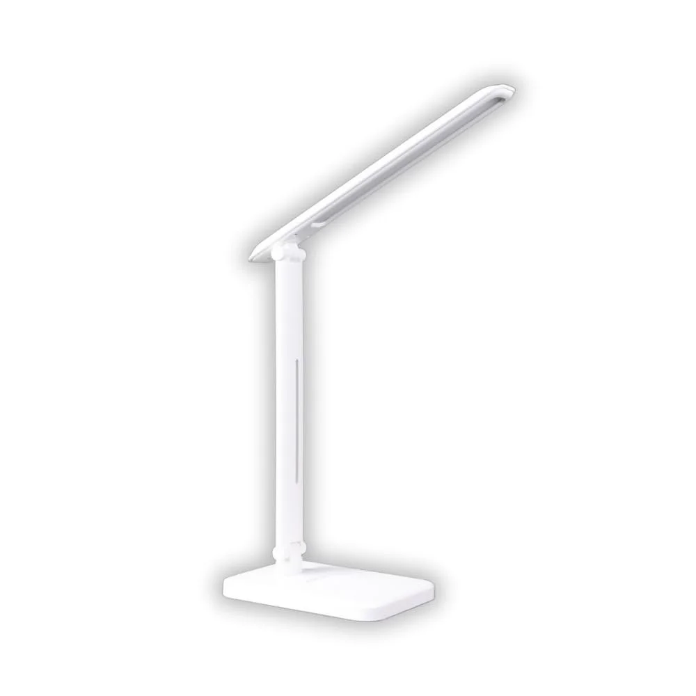 Настільна лампа LUXULA LED димер CCT USB зарядка без штекера біла, фото №1