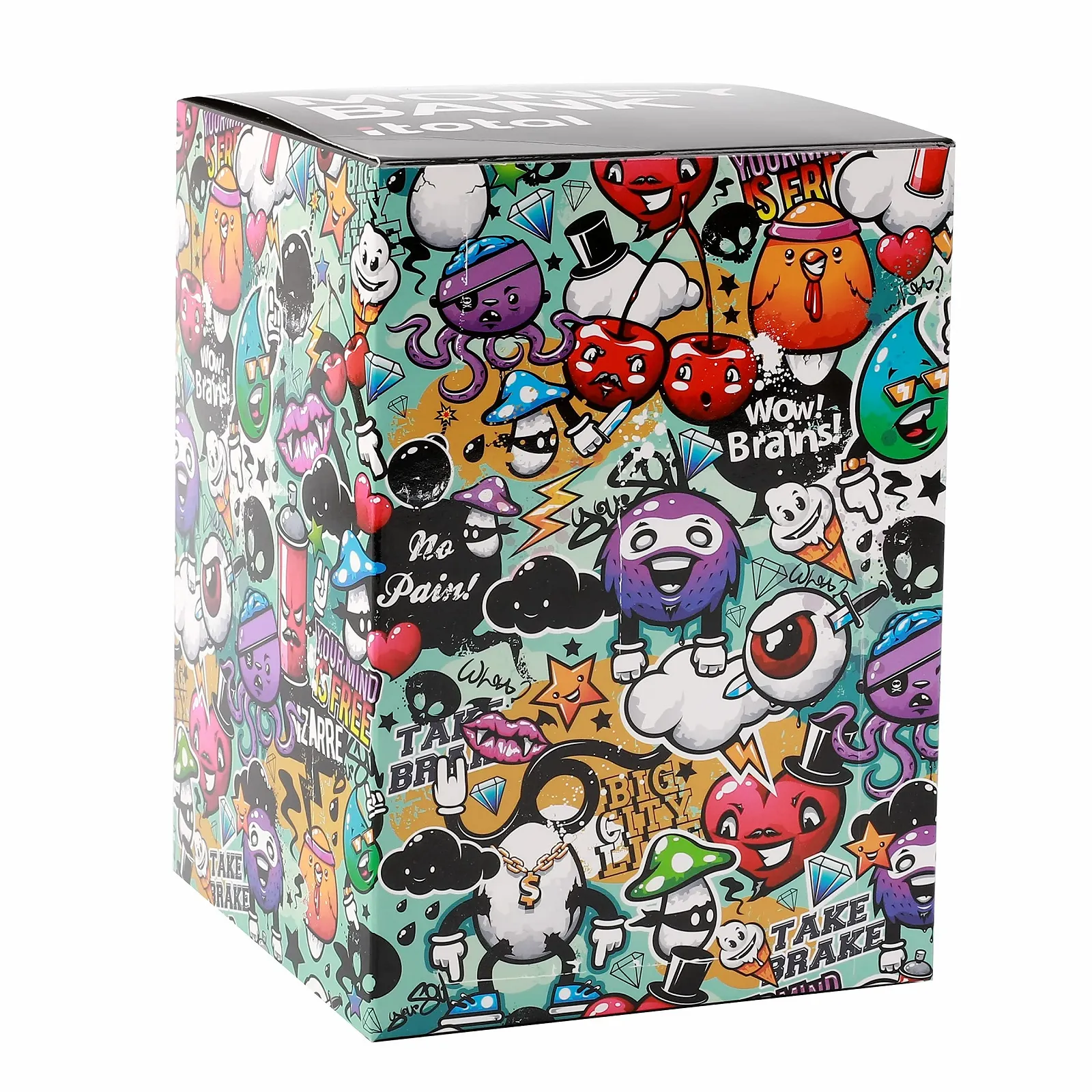 Скарбничка I-TOTAL Funny Money Box металева з замком Graffiti, фото №6