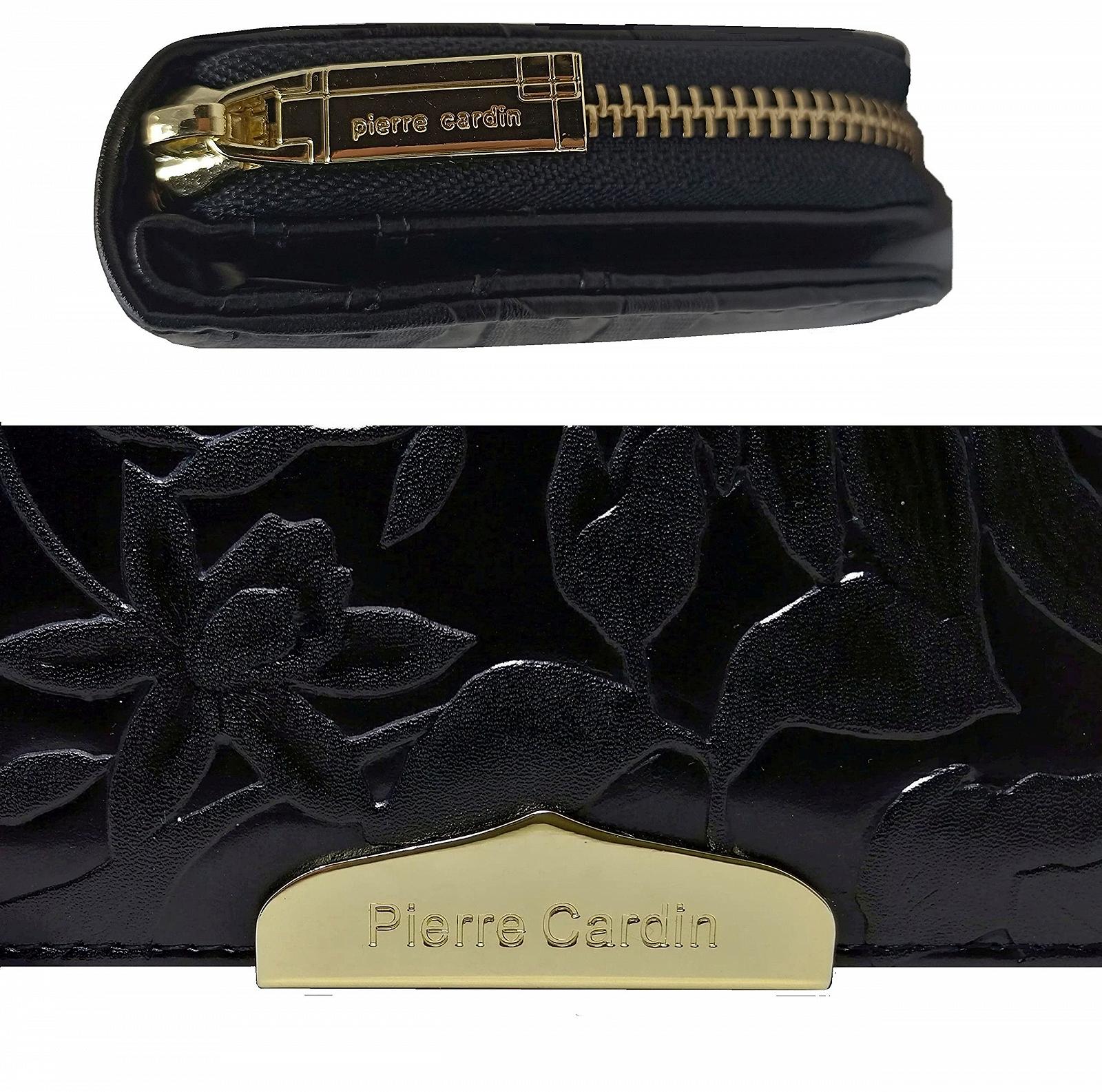Кошелек PIERRE CARDIN Jenuos Большой Женский Большой Длинный Кошелек Элегантная Сумка Кожаный Кошелек Много Карт с Карманом на Молнии для Женщин, черный, Стильный, просторный, фото №6