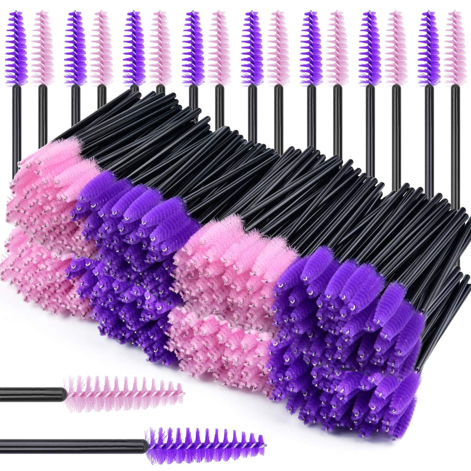 Щітка для вій Eyelash Brush Одноразові рожевий фіолетовий Упаковка 200, фото №1