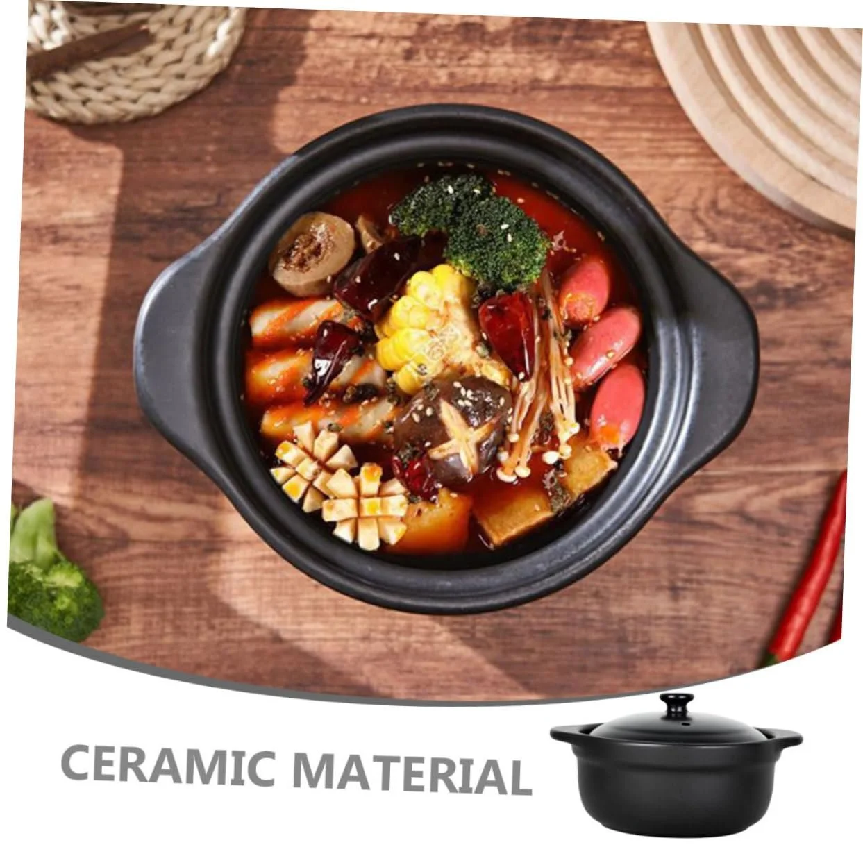 Каструля Sosoport Керамічна з кришкою антипригарна для пасти та супу, фото №3