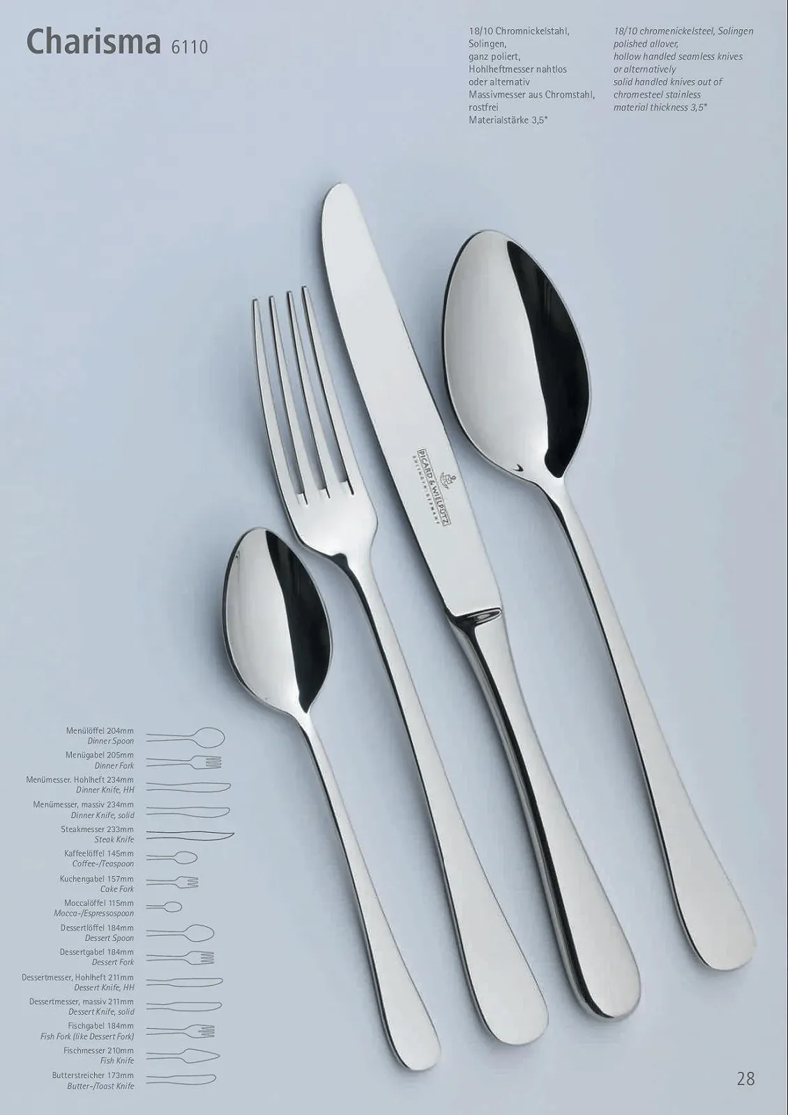 Ложки мока Charisma Picard & Wielpütz 6110, 36 штук, мока, фото №2 Ложки мока Charisma Picard & Wielpütz 6110, 36 штук, мока, фото №2