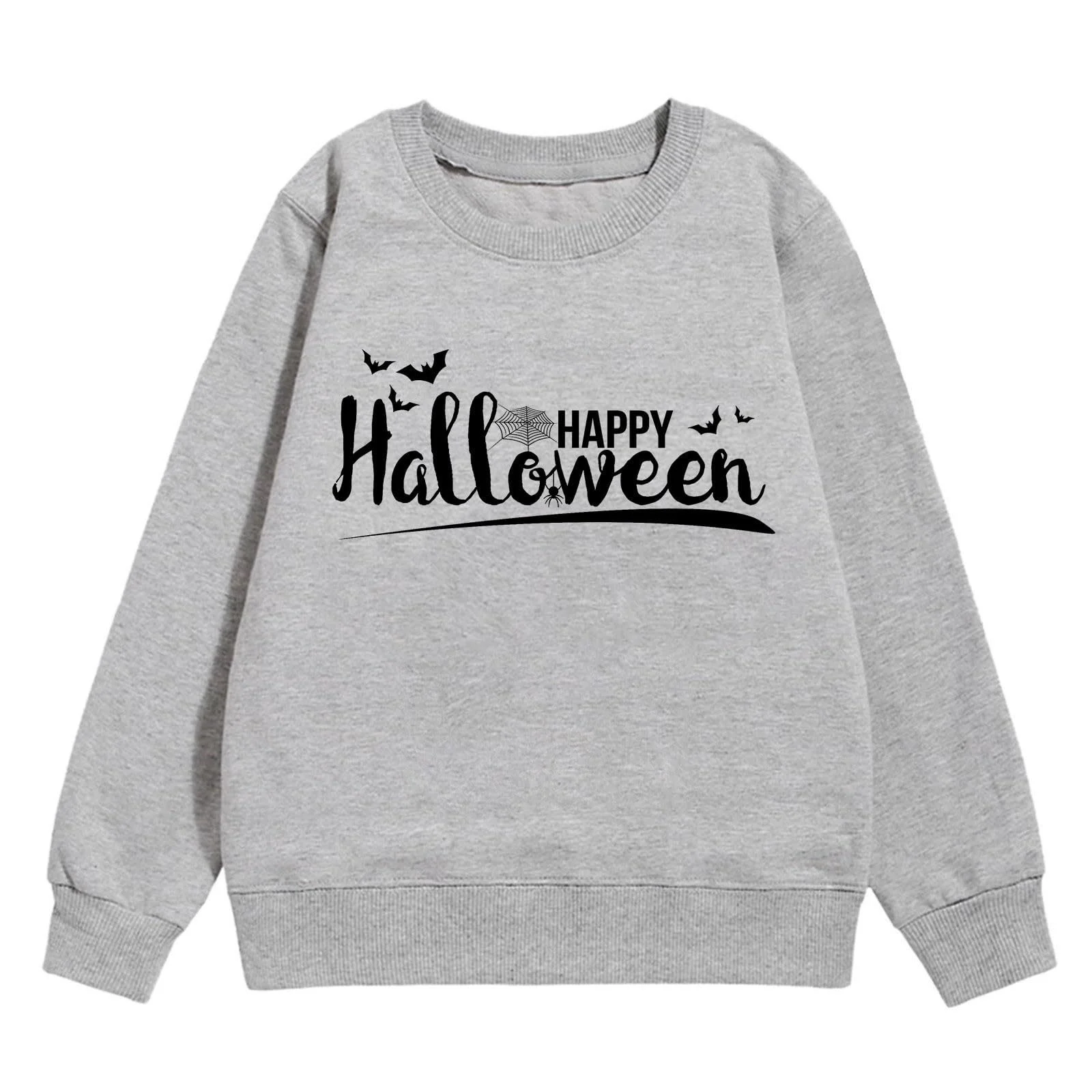 Свитшот для девочки Generisch Halloween Зимний детский теплый верх уютный Праздничный буквенный принт летучая мышь, фото №1