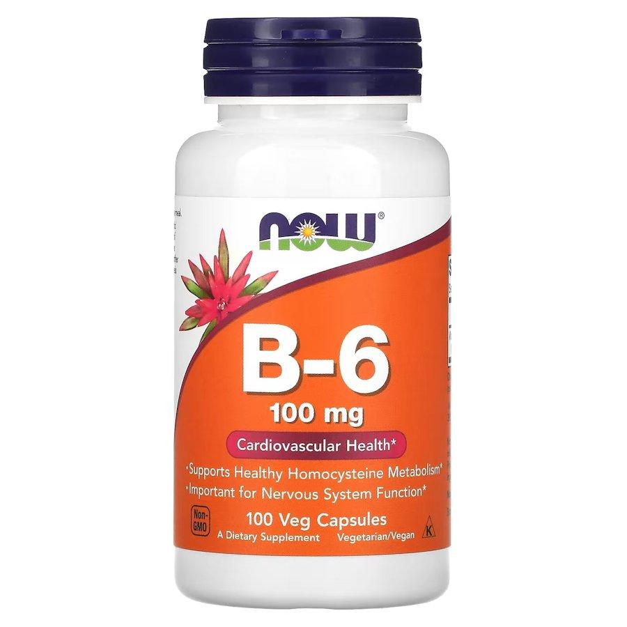 Витамин B6 NOW Vitamin 100 mg caps, фото №1