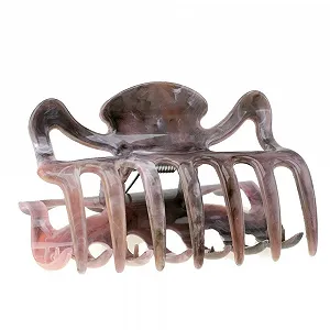 Заколка для волос WeLoveBeads Большая 9 см Розово-коричневая - Фото 1