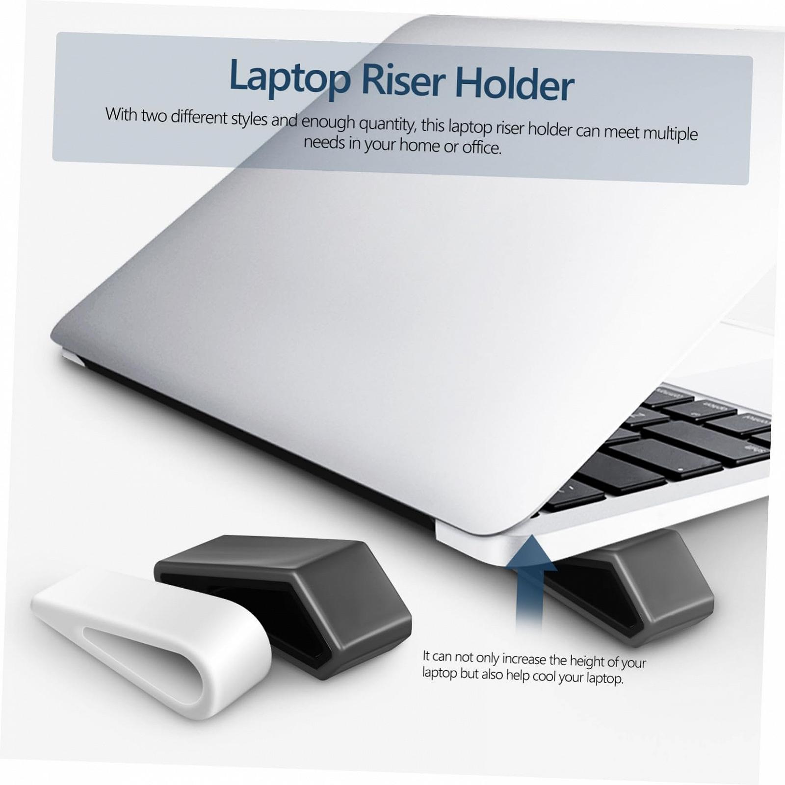 Подставка для ноутбука Sewroro 4 шт. Регулируемая по высоте, вентилируемая подставка для ноутбука для лучшего охлаждения, эргономичная, подходит для ноутбуков, клавиатур и планшетов, белая, фото №5