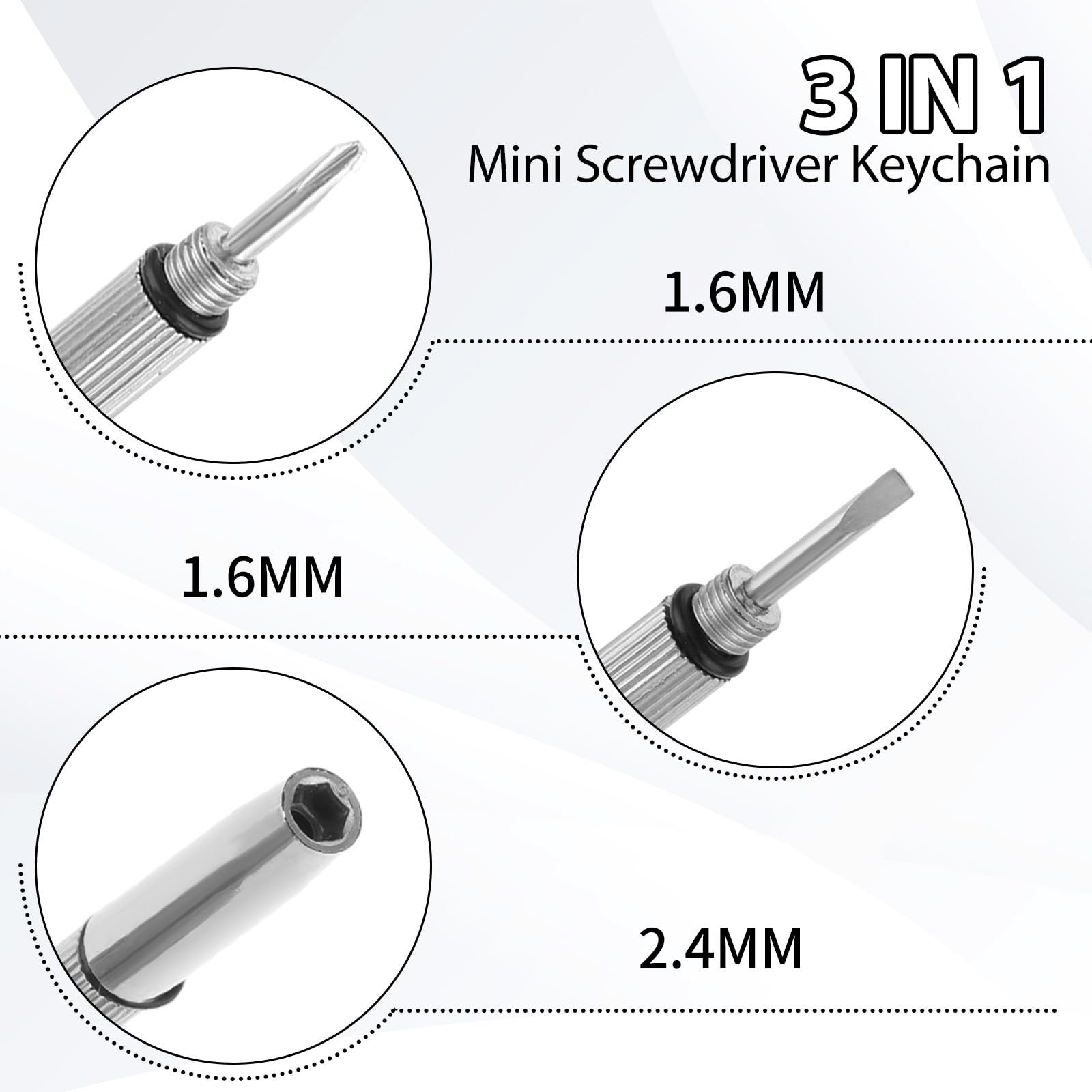Набір simarro Mini 6 Precision Key Ring Стальний Сріблястий, фото №3 Набір simarro Mini 6 Precision Key Ring Стальний Сріблястий, фото №3