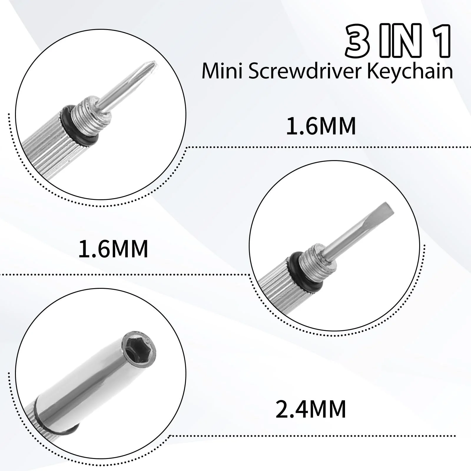 Набір simarro Mini 6 Precision Key Ring Стальний Сріблястий, фото №3