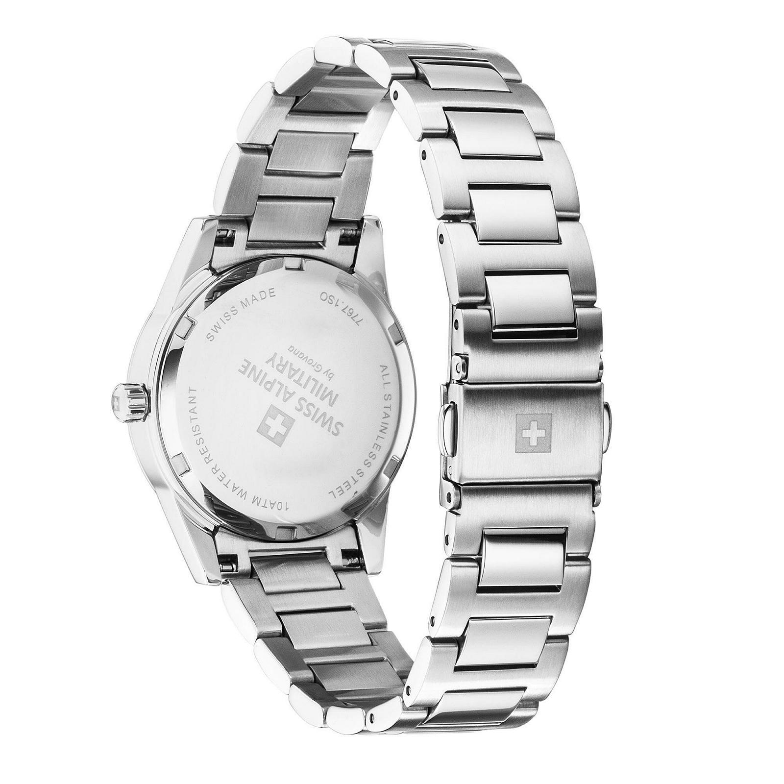 Женские часы Swiss Alpine Military Кварцевые аналоговые 7767.1 Сталь, Серебристый, фото №3