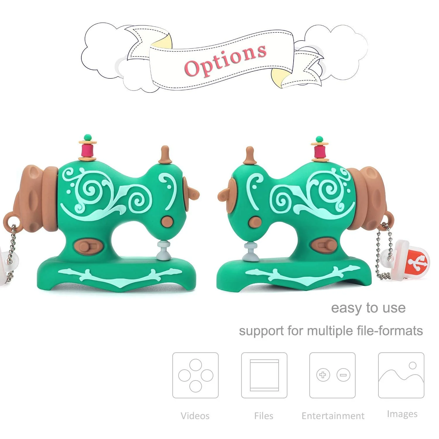 USB-накопичувач 32GB Sewing Machine Green, фото №4 USB-накопичувач 32GB Sewing Machine Green, фото №4