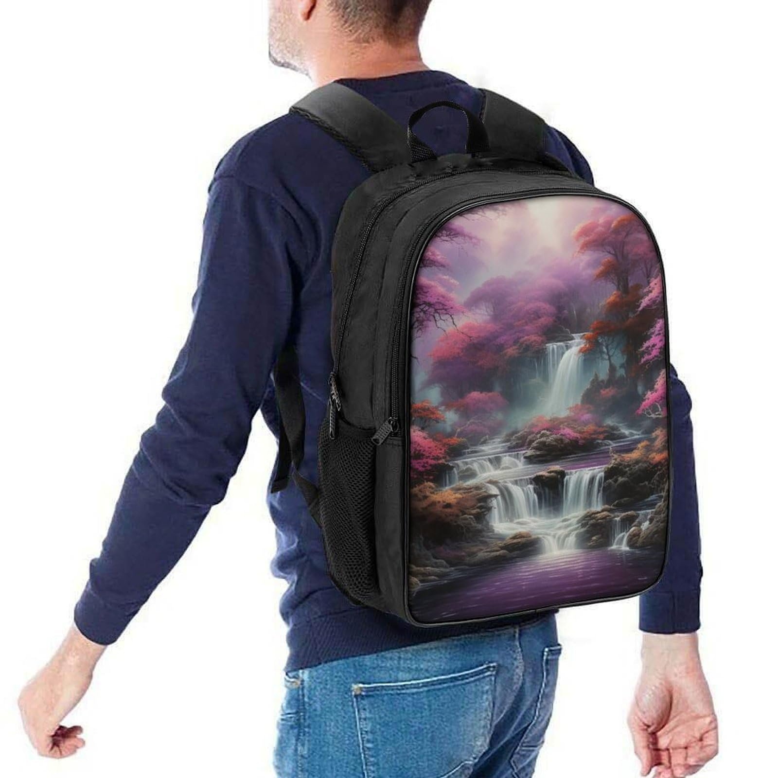 Ранець RSIUUODNF Waterfall для хлопчиків та дівчаток підлітків, 40x28x16 см, фото №5