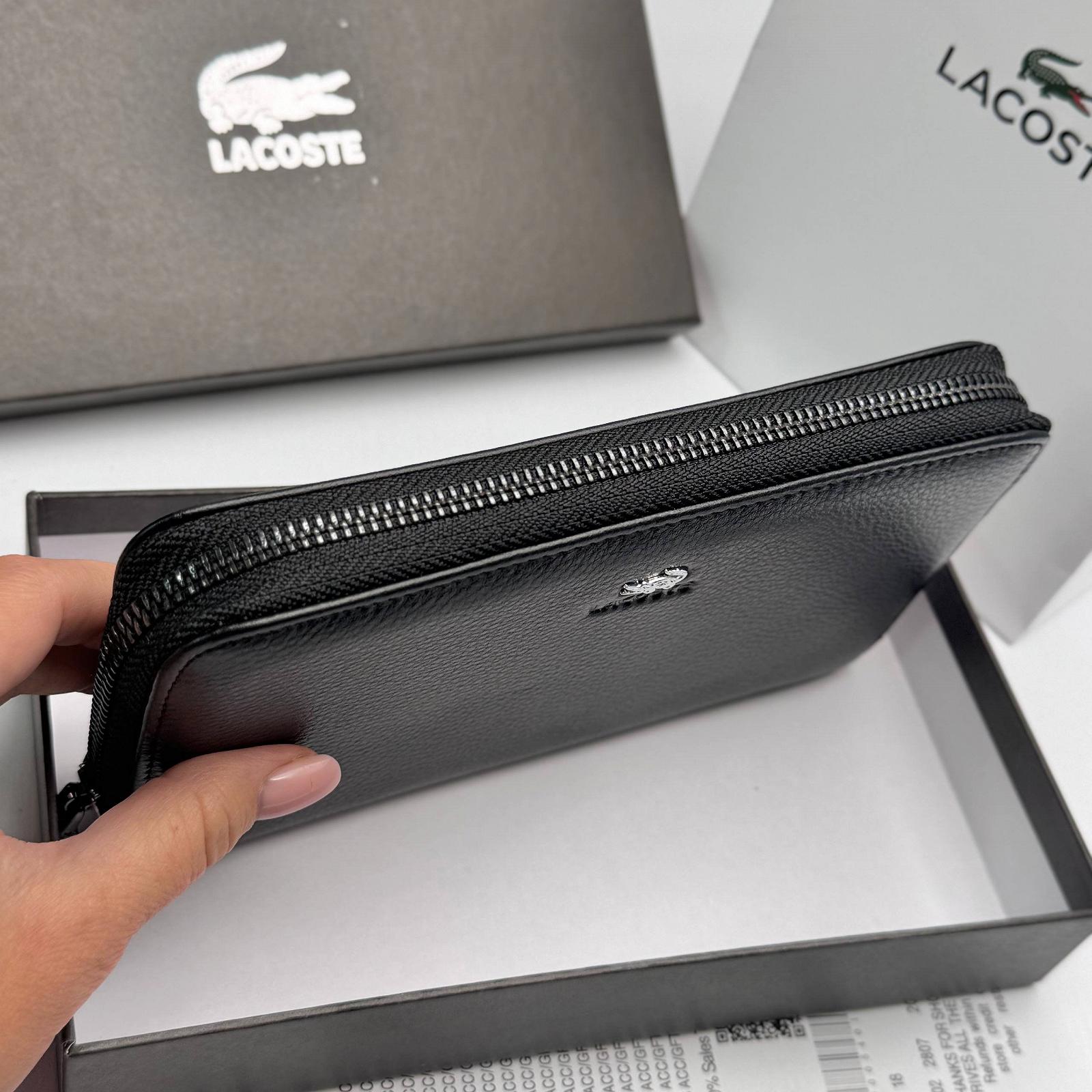 Чоловічий шкіряний гаманець на блискавці Lacoste, фото №3