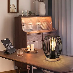 Настільна лампа Comely Ретро Індустріальна Металева клітка Чорна synthetic.ua - Фото 1