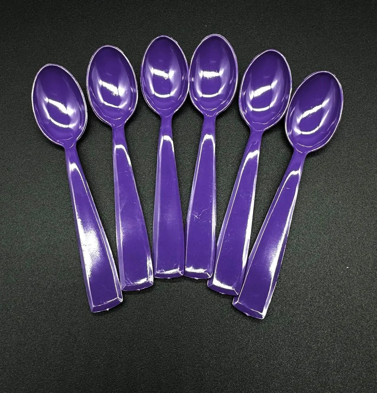 Набор ложек Детские ложки Espresso Spoons Ice Cream Spoons Mocha Spoons Пластиковые ложки 10 см, Фиолетовый, 6 шт, фото №1
