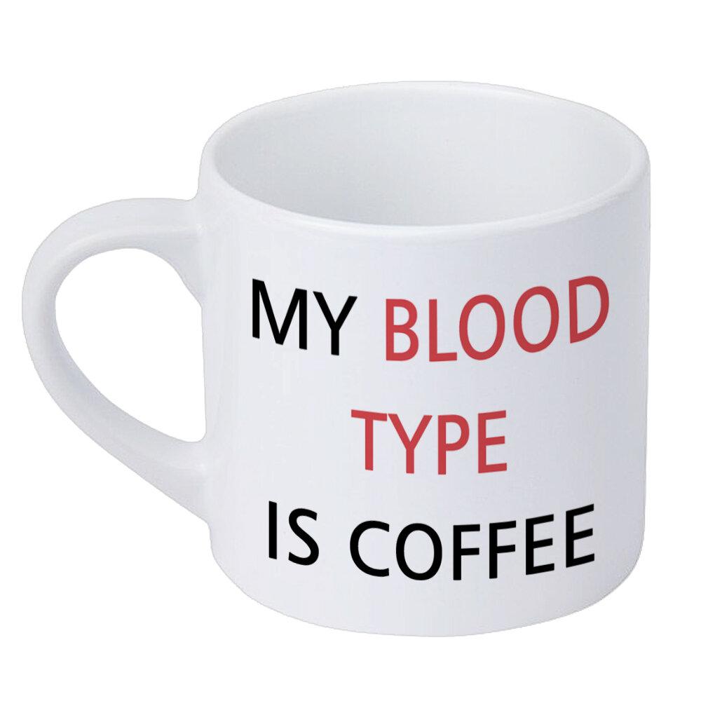 Кружки Presentville маленькая "My blood type is coffee" 170 мл  KRD_20M033, фото №1