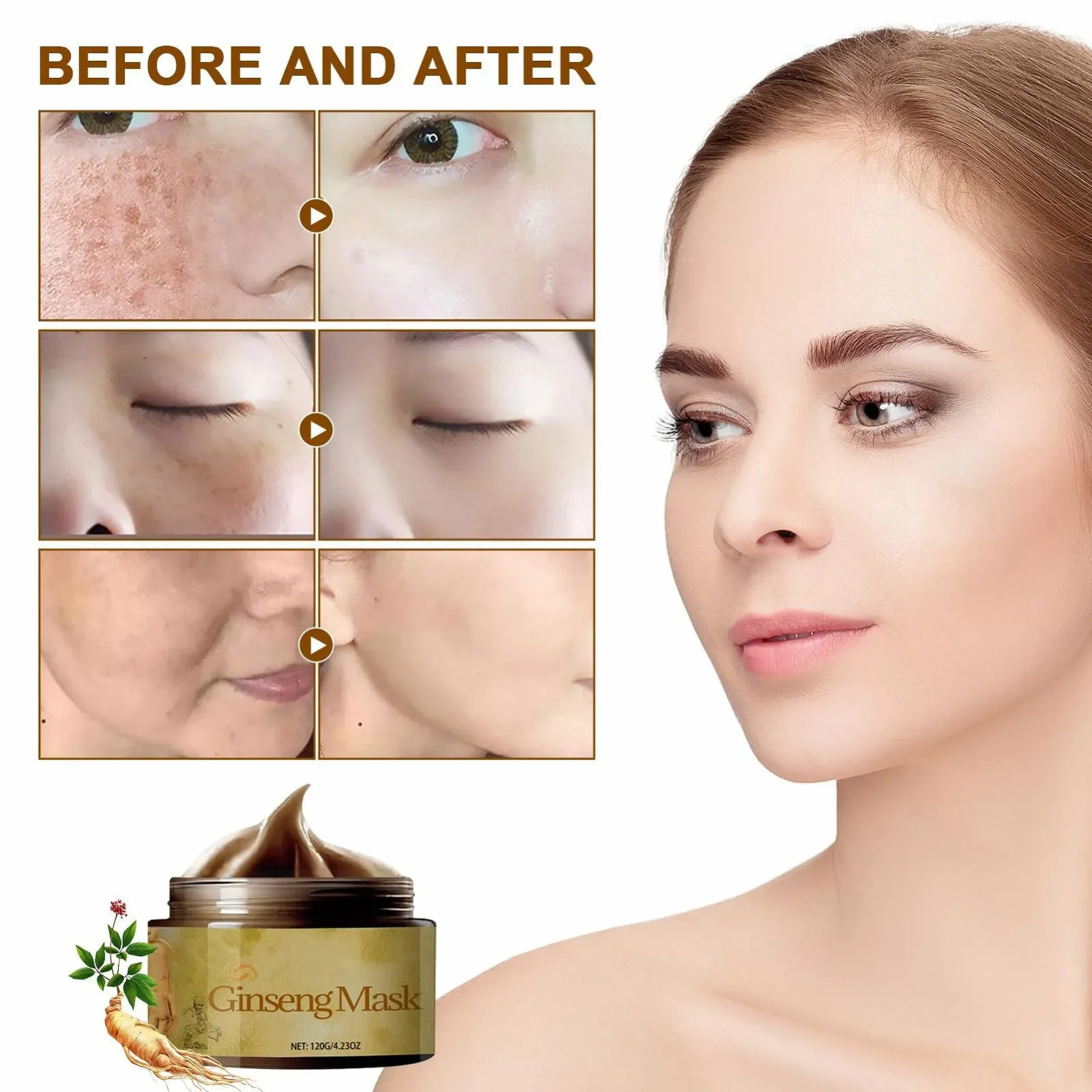 Маска для обличчя Ginseng Peel Off, 2024, корейська косметика, 1 шт, фото №7