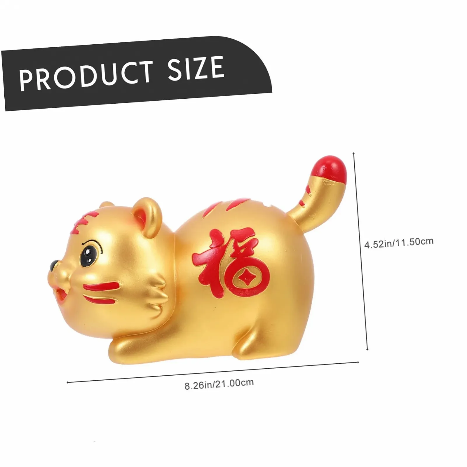 Копилка VICASKY Тигр Небьющаяся Золотистая для детской комнаты, фото №2