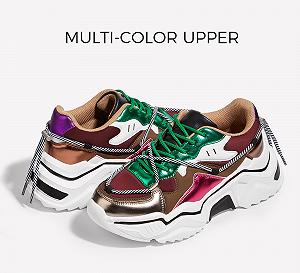 Жіночі Кросівки на платформі LUCKY STEP Різнокольорові Ретро Масивні Dad Shoes Модні Кольорові Блочні Кросівки для Повсякденного Використання та Ходьби synthetic.ua - Фото 1