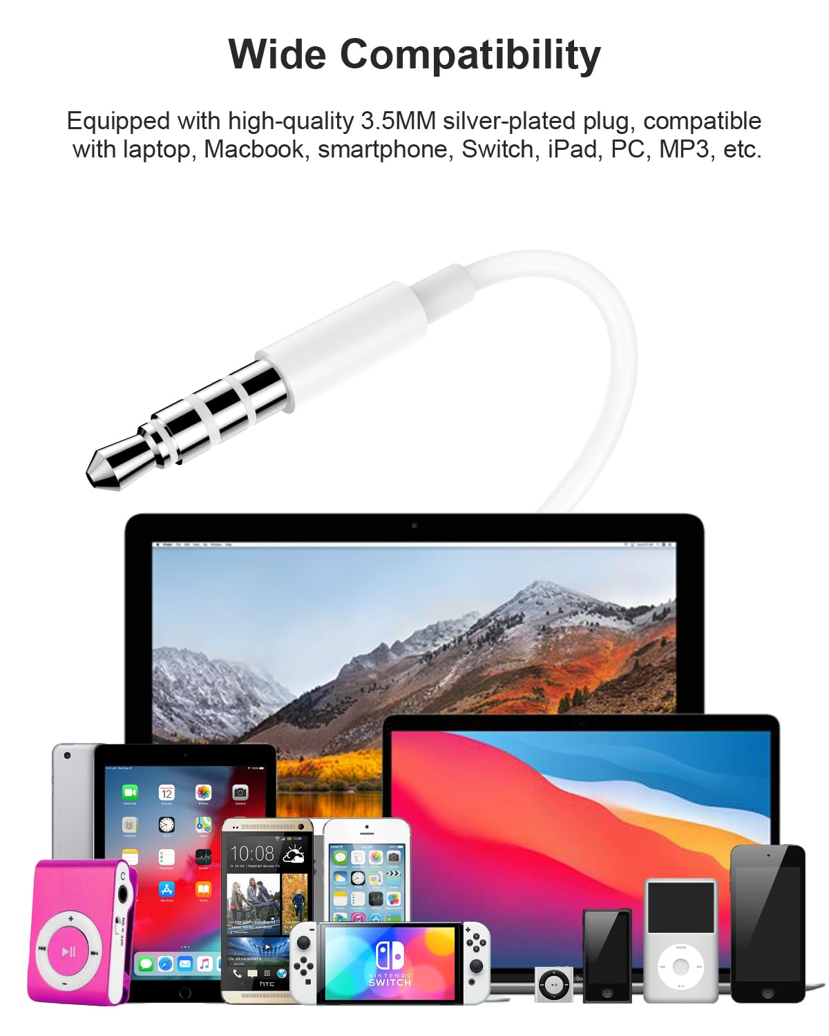 Наушники In-Ear 2 Pack 3.5 мм проводные, HiFi стерео с микрофоном и управлением громкостью для iPhone, Samsung Galaxy, Android, Xiaomi, смартфонов, ноутбуков, MP3/MP4 плееров и др., фото №5