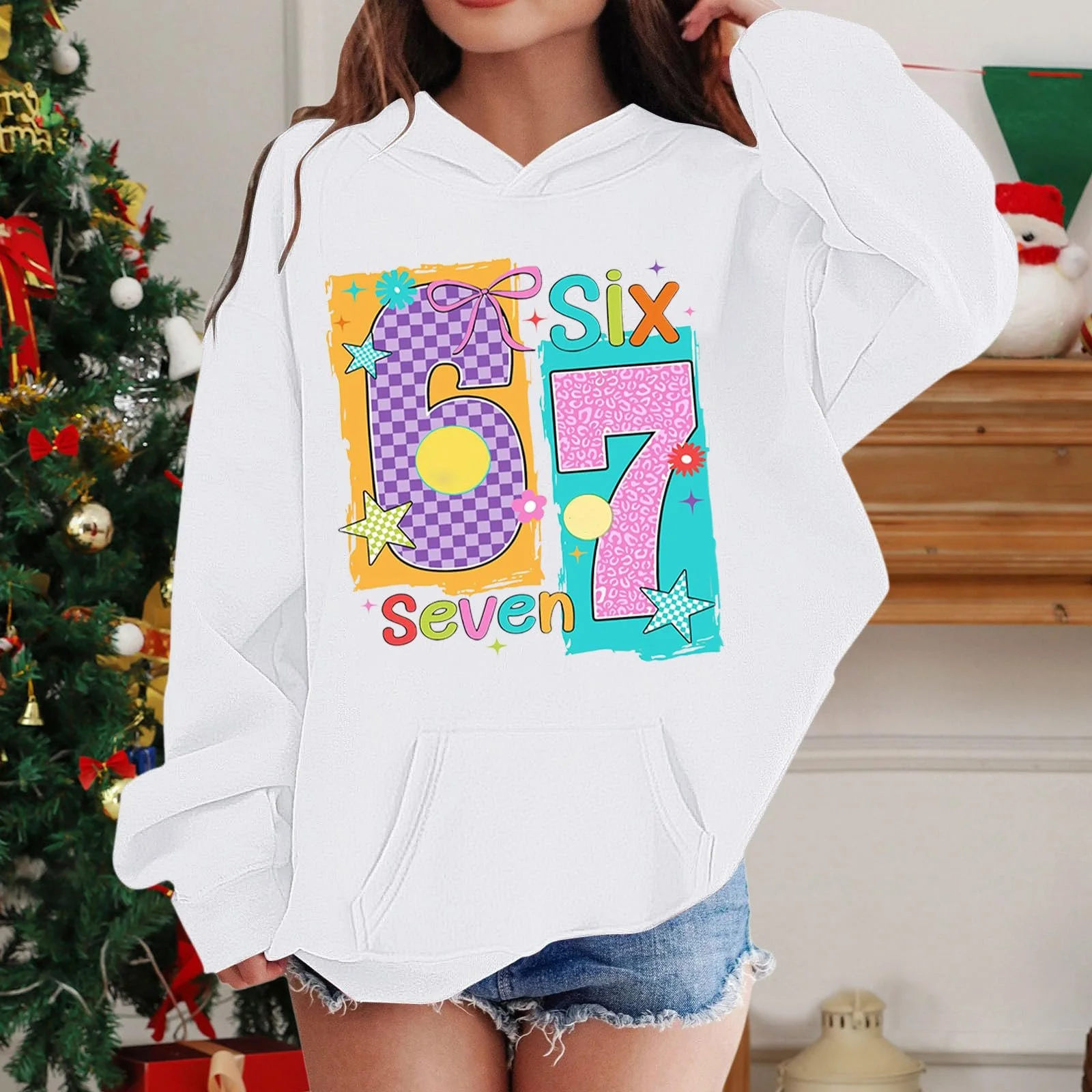 Худи для подростков, Толстовка для девочек, Пуловер для мальчиков, Детская толстовка с капюшоном, Модный повседневный худи, Зимний теплый милый худи с принтом Eis 67, Удобный пуловер, Флисовая куртка, Толстовка с длинными рукавами, фото №2