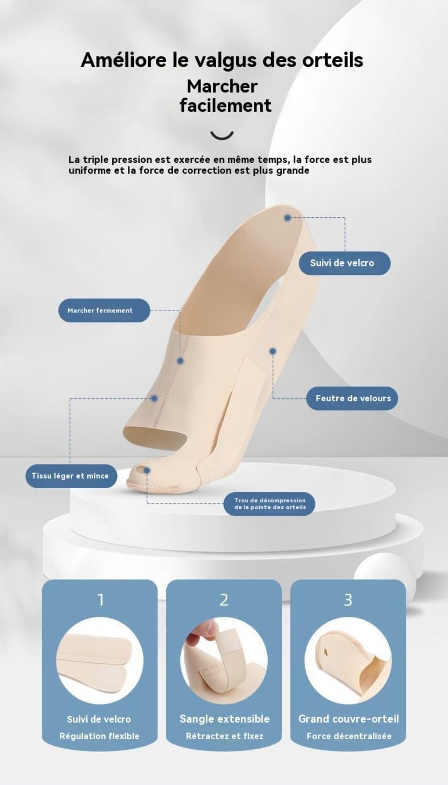 Коректор Hallux Valgus Scientific для щілинних пальців, 1 пара, для чоловіків і жінок, зручний та невидимий, щоб захистити кожен крок, фото №4